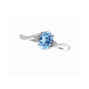 10k white gold oval birthstone and diamond ring