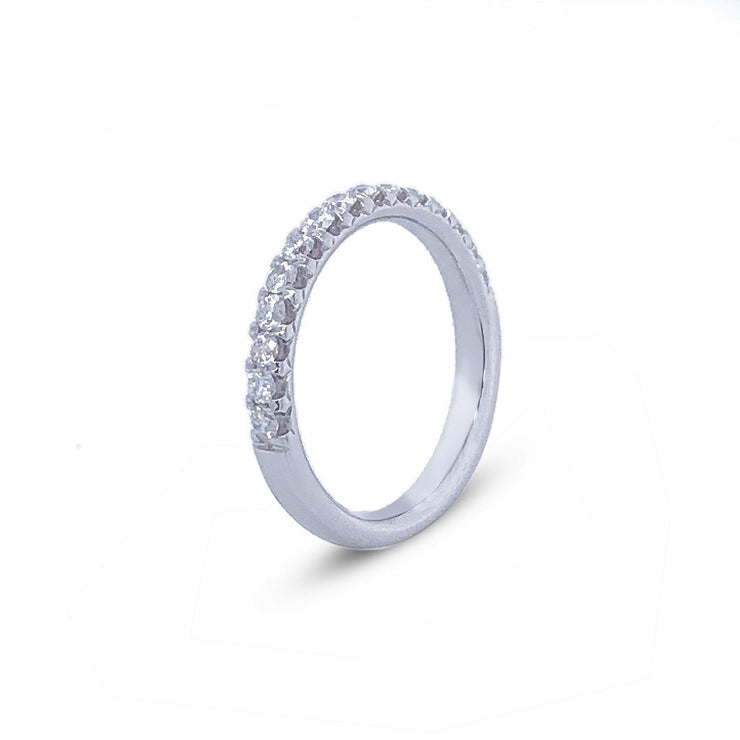 Pave diamond wedding discount band