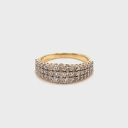1.00 ctw 3-Row Shared-Prong Diamond Wide Fashion Band