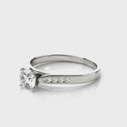 Round Brilliant Cut Diamond Reverse Tapered Shank Diamond Engagement Ring(  0.6 CTW)