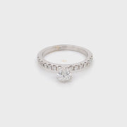 6-Prong Solitaire Pave-Set Side-Diamond Engagement Ring