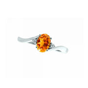 10k white gold oval birthstone and diamond ring
