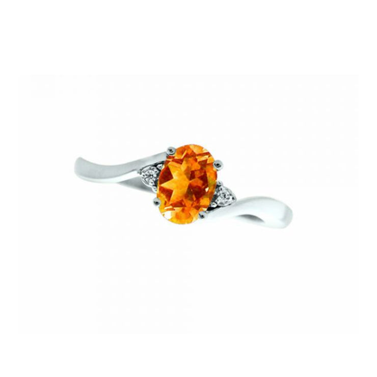 10k white gold oval birthstone and diamond ring