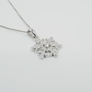 CR-P52444 - 10K White Gold Canadian Diamond Snowflake Pendant