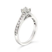 Classic Solitaire Channel-Set Side-Diamond Engagement Ring