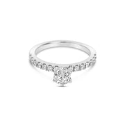 18 K White Gold 0.65ctw 6-prong Solitaire Side-Diamond Engagement Ring