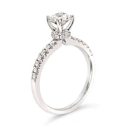 Fancy Eternity-Hidden Halo Kissing Ruby Side-Diamond Engagement Ring