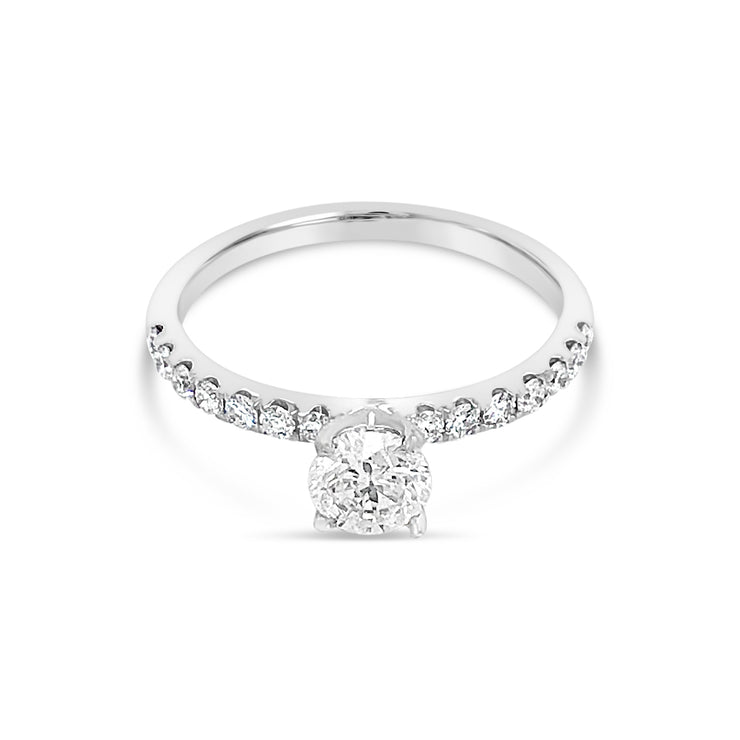 Classic Signature Design Solitaire Side-Diamond Engagement Ring