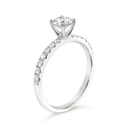 Classic Signature Design Solitaire Side-Diamond Engagement Ring