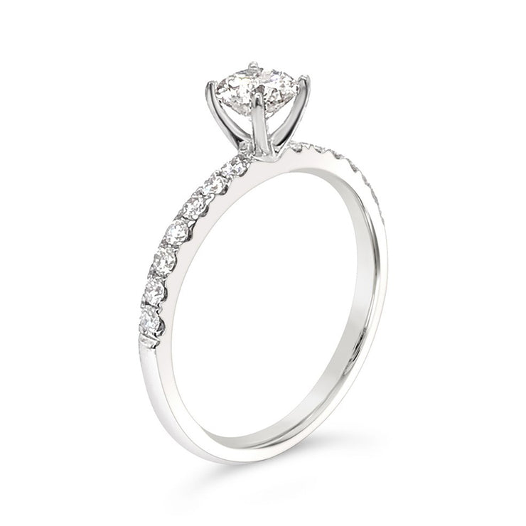 Classic Signature Design Solitaire Side-Diamond Engagement Ring