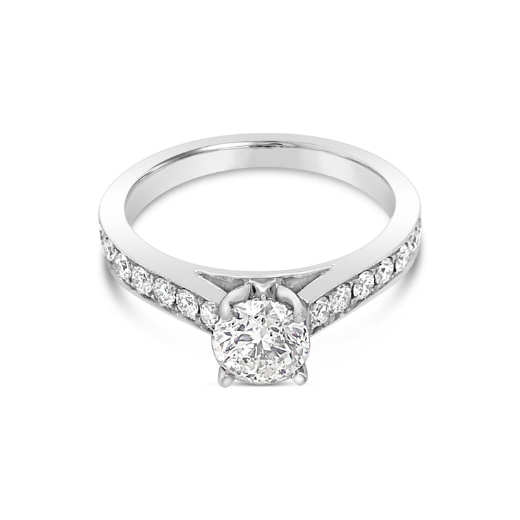 4-Prong Channel-Set Side-Stone Diamond Engagement Setting