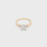 2-Tone Classic Round Brilliant Solitaire Diamond Engagement Ring