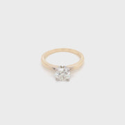 2-Tone Classic Round Brilliant Solitaire Diamond Engagement Ring