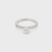 6-Prong High Setting Solitaire Pave Side-Diamond Engagement Setting
