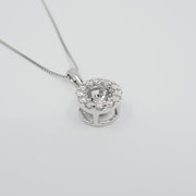 CR-P5261 - 10K White Gold Canadian Diamond Halo Pendant