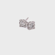 Four Prong Studs Made In 14K White Gold