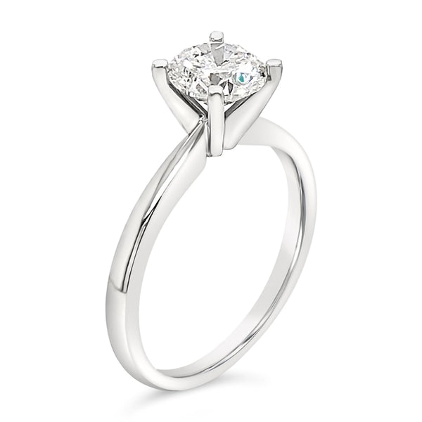 White Gold 4-Prong Classic Solitaire Engagement Ring