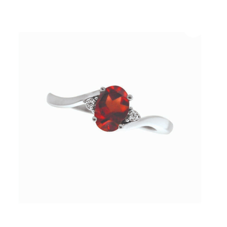 10k white gold oval birthstone and diamond ring