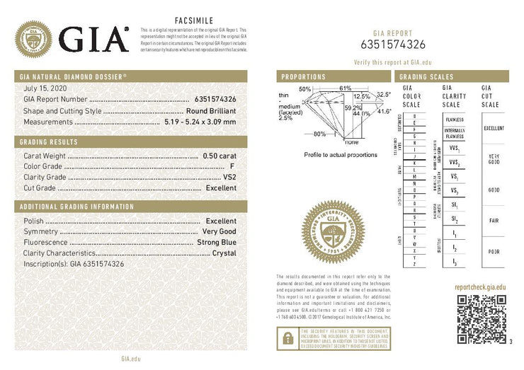 0.50ct F VS2 GIA Certified Natural Loose Diamond Wholesale Diamonds