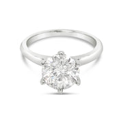 6-Prong Solitaire Tapered Band Diamond Engagement Ring