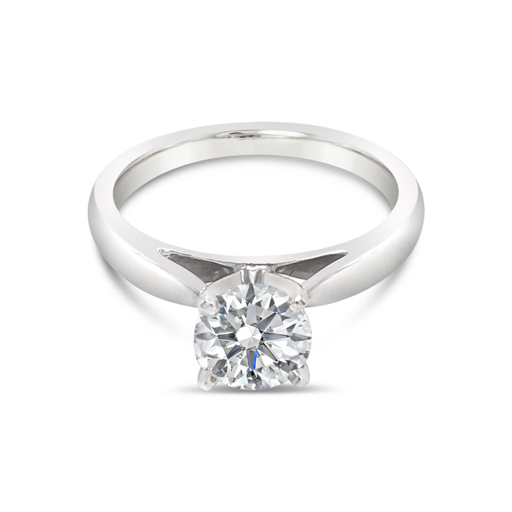 14k White Gold Solitaire Engagement Ring