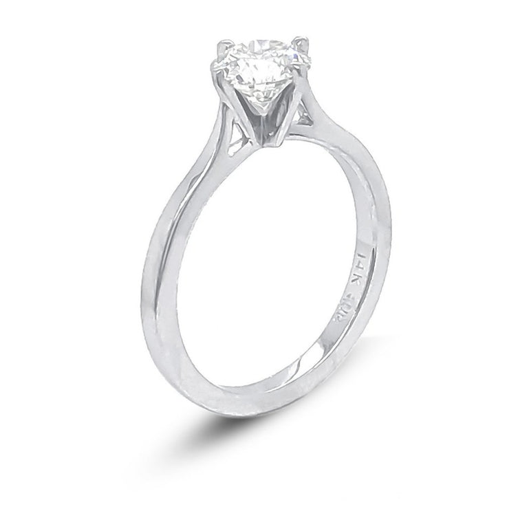 Modern White Gold Solitaire Diamond Engagement Ring