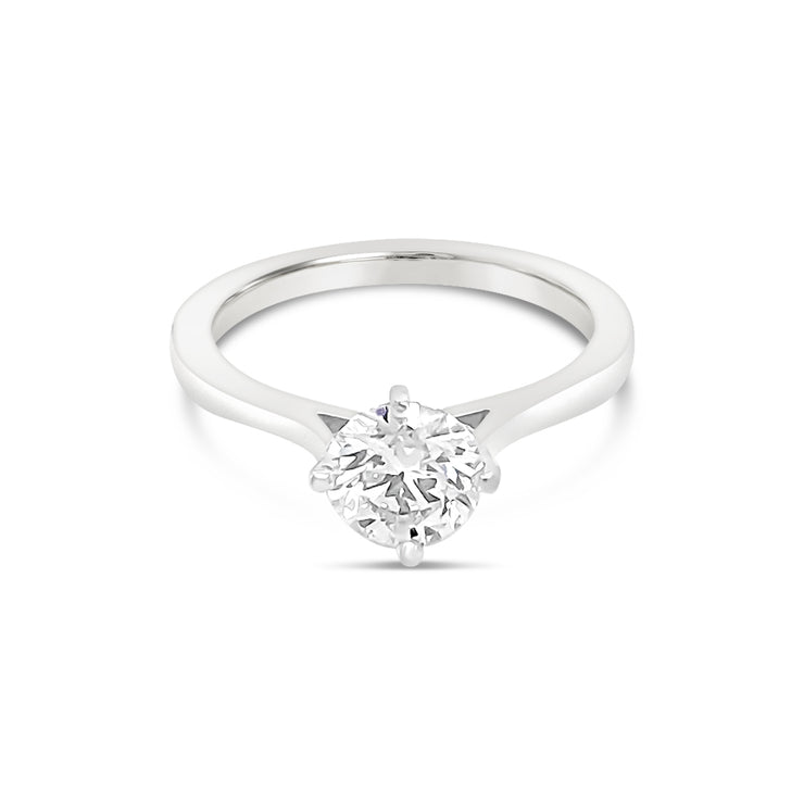 Modern White Gold Solitaire Diamond Engagement Ring