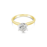 2-Tone 6-Prong Classic Solitaire Diamond Engagement Ring