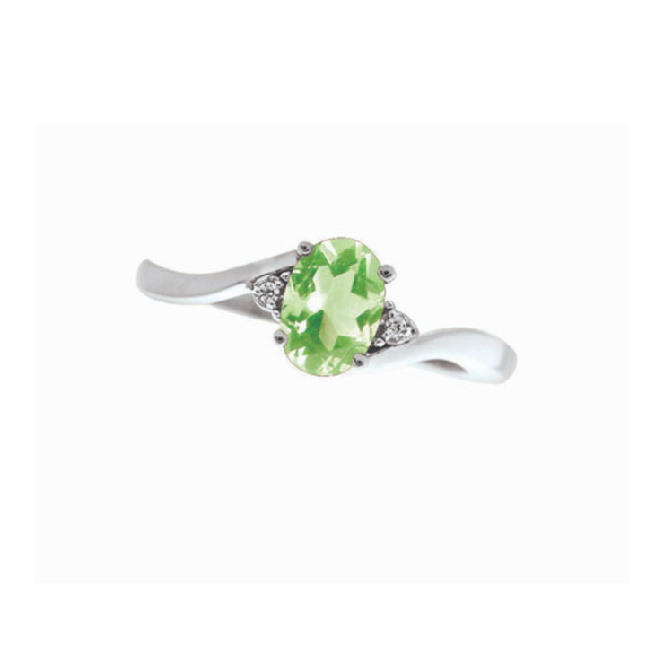10k white gold oval birthstone and diamond ring