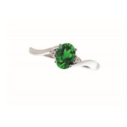 10k white gold oval birthstone and diamond ring