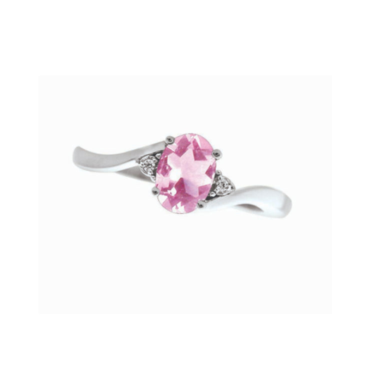 10k white gold oval birthstone and diamond ring