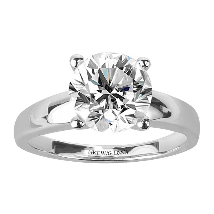 Diamond Solitaire Engagement Ring in 14K White Gold (1 ct tw)