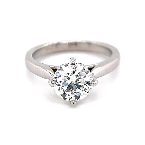1.23ct GIA Certified Tulip Round Solitaire Diamond Engagement Ring
