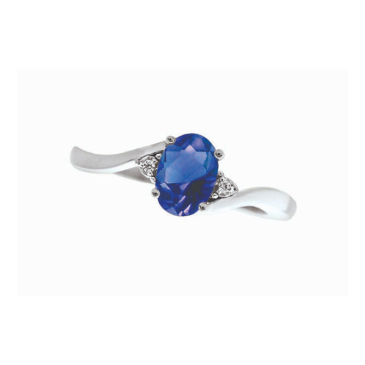 10k white gold oval birthstone and diamond ring