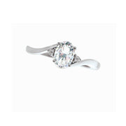 10k white gold oval birthstone and diamond ring