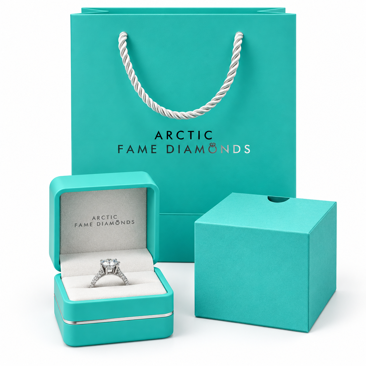 Arctic Fame Diamonds Signature Luxury Packaging & Ring Presentation Suite